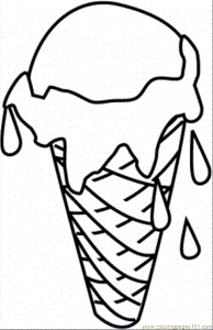 Coloring Pages Ice Cream Melts In The Cone (Food & Fruits