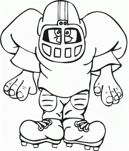 Football Player Using Costume Coloring Pages - Football Coloring