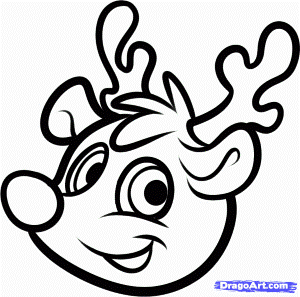 How to Draw Rudolph Easy, Step by Step, Christmas Stuff, Seasonal