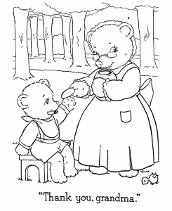 Teddy Bear Coloring Pages | Grandma and Baby Teddy Bear Coloring