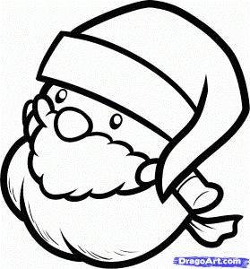How to Draw a Cute Santa, Cute Santa, Step by Step, Christmas