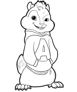 Smile Alvin The Chipmunks Coloring Pages - Chipmunks Coloring