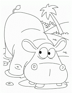 Scared hippopotamus coloring pages | Download Free Scared