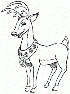 Printable Christmas Santa Deer Coloring Pages #