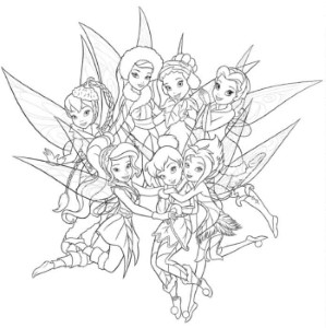 Print Tinkerbell And Her Friends Coloring Pages or Download