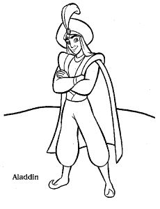 Ginie Takes Aladdin And Abu Coloring Page - Aladdin Coloring Pages