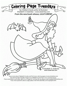 dulemba: Coloring Page Tuesday - Lula on a broom