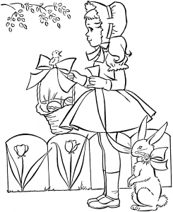 Easter Kids Coloring Pages - Free Printable Easter Sunday Dress