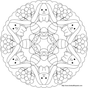 Easter Bunny Mandala Coloring Pages, | coloring pages