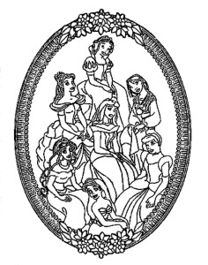 Download All Disney Princess In Oval Classical Picture Frame