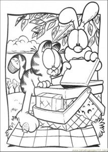 Coloring Pages Garfield And Oddie Picnic (Cartoons > Garfield