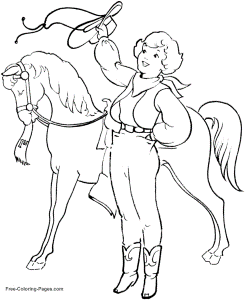 Free horses coloring book pages - 009