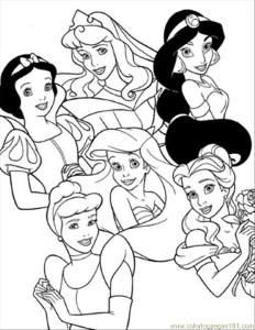 Coloring Page Disney Princess Coloring 1 Cartoons Disney Princess