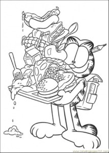 Coloring Pages Full Of Food (Cartoons > Garfield) - free printable