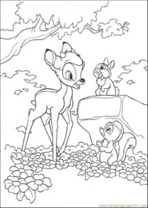 Coloring Pages Bambi Flower And Thumper (Cartoons > Bambi) - free