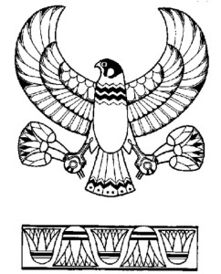 Ancient Egypt Eagle God Horus Emblem Coloring Page: Ancient Egypt