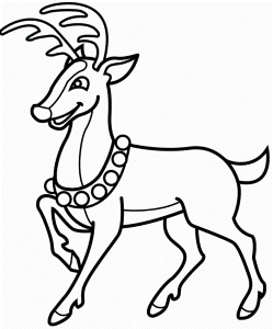 Rudolph With Children In Christmas Day Coloring For Kids - Rudolph