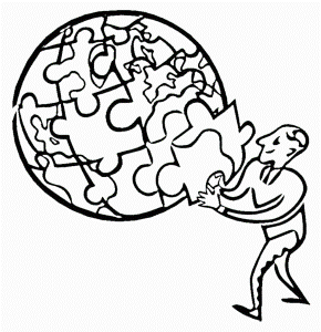 Pictures Earth Day Puzzle Coloring Page For Kids - Games Coloring