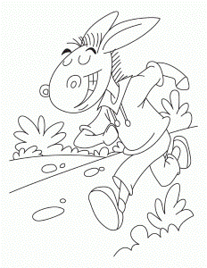 Hapyy donkey running coloring pages | Download Free Hapyy donkey