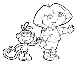 Boots And Dora Coloring Pages - Free Printable Coloring Pages