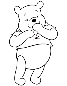 Winnie The Pooh Bear Giggles Coloring Page | HM Coloring Pages