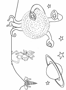 space aliens Coloring Pages For Kids | Coloring Pages