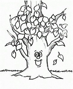 Tree Leaves Fall Coloring Pages - Tree Coloring Pages : Free