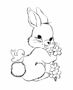 cute cachinese rabbit Colouring Pages