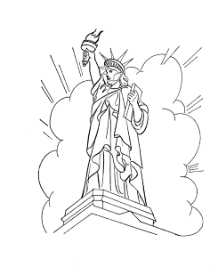 July 4th Coloring Pages - The Statue of Liberty Coloring Page