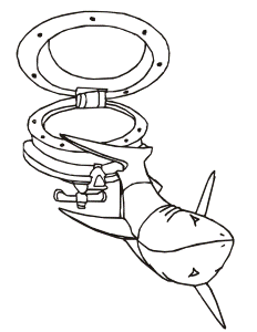 Shark Coloring Page | Shark Coming Out Of Porthole