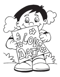 Nice way to show your affection to your father coloring page