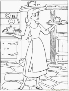 Coloring Pages Cinderella Have A Lots Of Things To Do (Cartoons