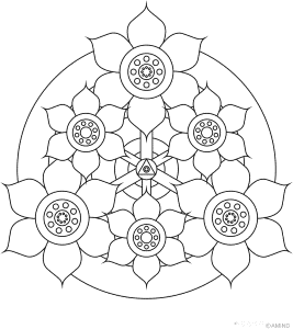 Free mandalas coloring > Flower Mandalas > Flower Mandala Design 18