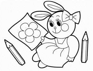 Funny Rabbit Animals coloring pages for babies | HelloColoring.com