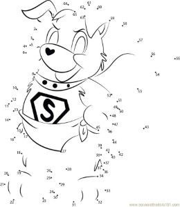 Connect the Dots Baby Krypto (Cartoons > Krypto) - dot to dots for