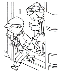 Christmas Shopping Coloring Pages -Lets go Christmas Shopping