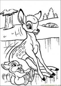 Coloring Pages Bambi And Thumper (Cartoons > Bambi) - free
