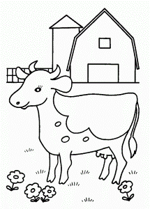 simple Cow Coloring Pages for kids | Great Coloring Pages