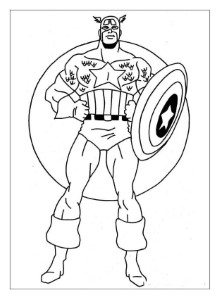Free Coloring Pages Captain America Tattoo