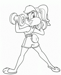 Lola Bunny Doing Sports Coloring Pages - Looney Tunes Cartoon
