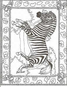 Honey...Honey...Lion Lion Framed Zebra Coloring Page