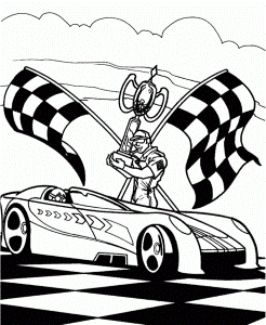 Hot Wheels Coloring Pages : Hot Wheels The Winner Coloring Page