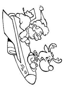 santa and reindeer Colouring Pages