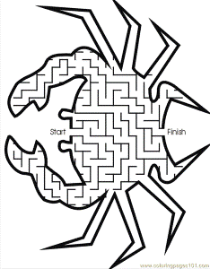 Coloring Pages Crab Maze (Animals > Fishes) - free printable