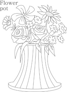 Easy Flower Pot Coloring Page Top Resolutions | ViolasGallery.