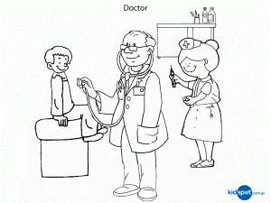 Activities For Kids - Colouring Pages -Doctor