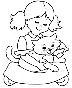 cat coloring pages printable pretty kitty with bow