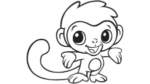 Animal Coloring Title: Cartoon Monkey Coloring Pages Cartoon