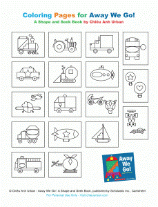 Away We Go Transportation Party Printables + Coloring Pages from ...