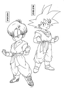 Trunks and SOn Gohan in Dragon Ball Z Coloring Page: Trunks and ...